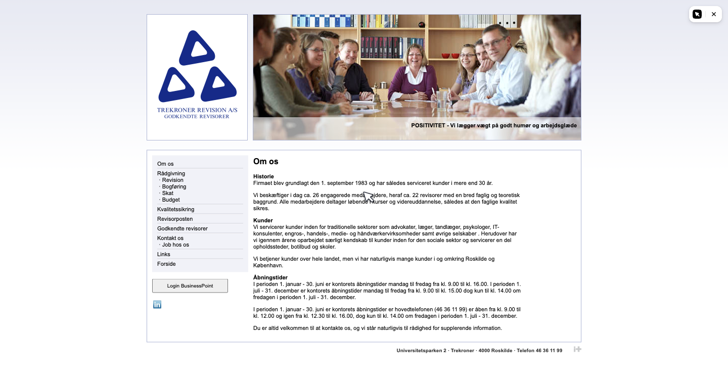 Trekroner Revisions Om os-side i dag